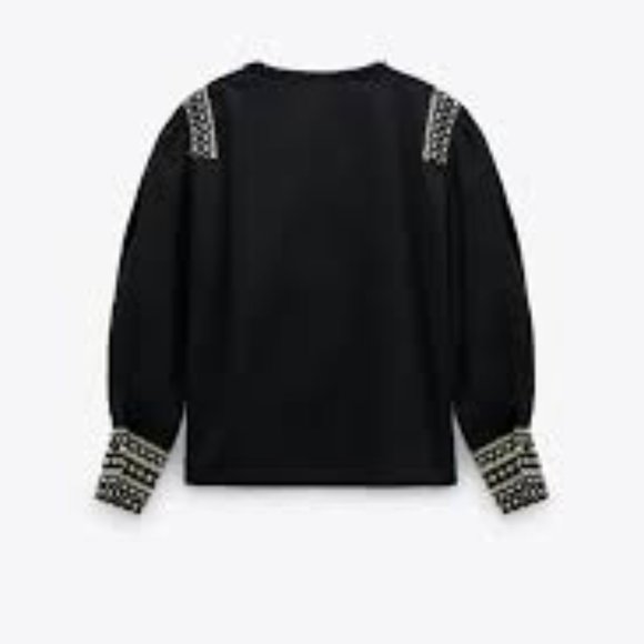 NWT ZARA BEADED LACE BLOUSE TOP SHIRT - Picture 3 of 4